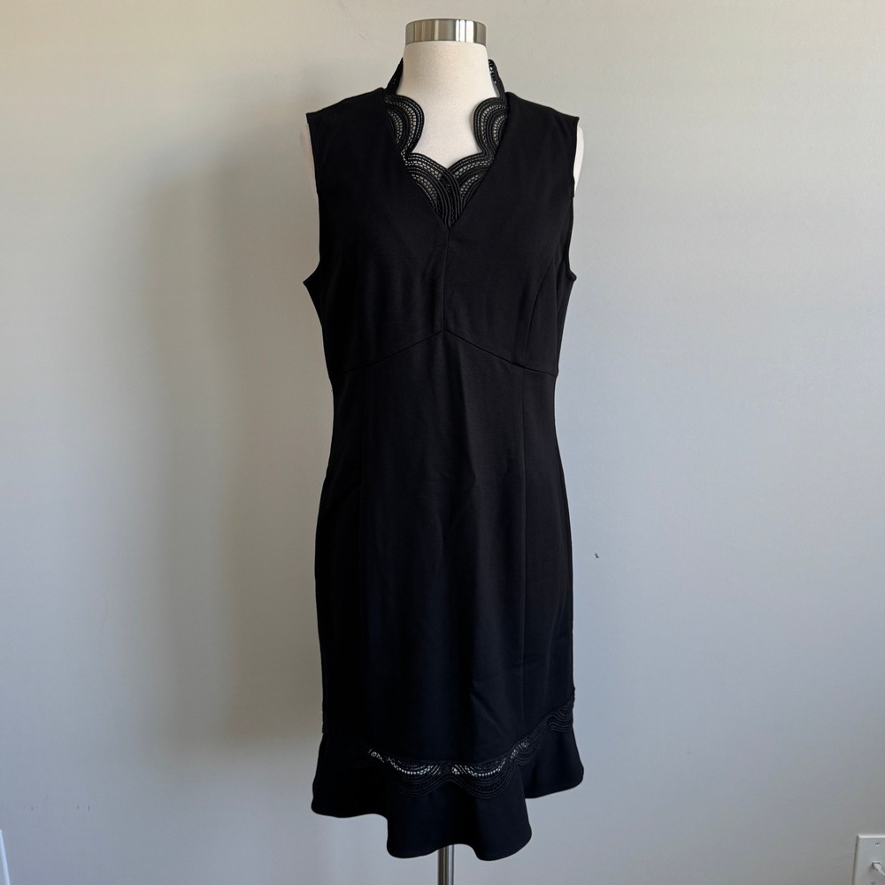 The Limited Collection Black Crochet Lace Trim Sheath Dress Sleeveless Size 8